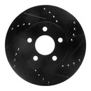 R1 00-05 Chrysler Neon Front Right Drilled & Slotted Black Brake Rotor
