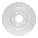 R1 02-04 Honda CR-V Rear Left Drilled & Slotted Silver Brake Rotor