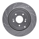 R1 10-16 Hyundai Genesis Coupe Rear Left Drilled & Slotted Silver Brake Rotor