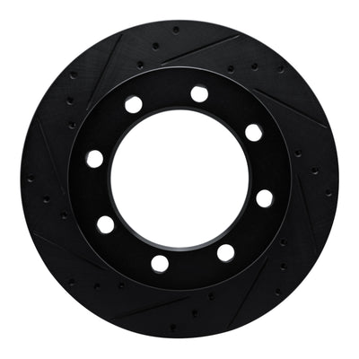 R1 80-93 Dodge W250 Front Left Drilled & Slotted Black Brake Rotor