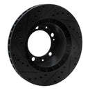 R1 89-97 Porsche 911 Front Right Drilled & Slotted Black Brake Rotor