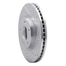 R1 2007-2009 Hyundai Santa Fe Front Right Drilled & Slotted Silver Brake Rotor
