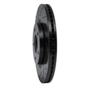 R1 11-19 Nissan Sentra Front Left Drilled & Slotted Black Brake Rotor