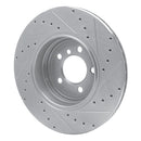 R1 02-05 BMW 760LI Rear Left Drilled & Slotted Silver Brake Rotor