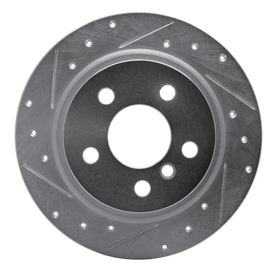 R1 14-25 BMW i3 Rear Left Drilled & Slotted Silver Brake Rotor