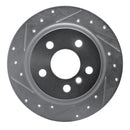 R1 14-25 BMW i3 Rear Left Drilled & Slotted Silver Brake Rotor