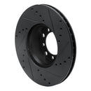 R1 79-85 Mercedes-Benz 380SL Front Left Drilled & Slotted Black Brake Rotor