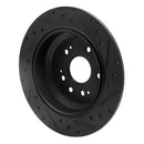 R1 10-15 Honda Crosstour Rear Left Drilled & Slotted Black Brake Rotor