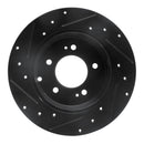 R1 05-20 Hyundai Sonata Rear Drilled & Slotted Black Brake Rotor Set