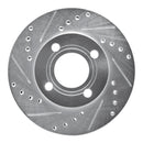 R1 84-87 Audi 4000 Quattro Front Left Drilled & Slotted Silver Brake Rotor