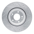 R1 17-20 Kia Cadenza Front Left Drilled & Slotted Silver Brake Rotor