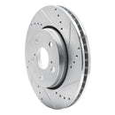 R1 18-22 Toyota C-HR Front Right Drilled & Slotted Silver Brake Rotor