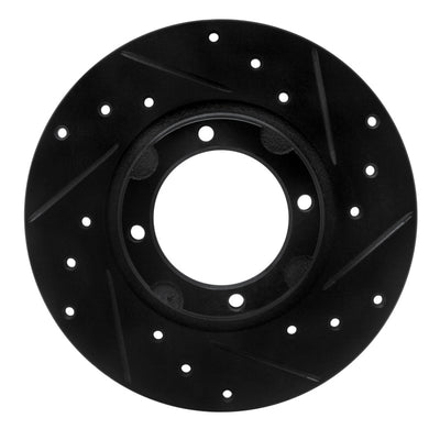 R1 80-82 Toyota Tercel Front Right Drilled & Slotted Black Brake Rotor