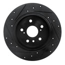 R1 92-03 Lexus ES300 Rear Right Drilled & Slotted Black Brake Rotor