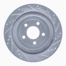 R1 15-23 Ford Mustang Rear Drilled & Slotted Silver Brake Rotor Set