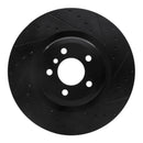 R1 09-19 BMW 760LI Rear Right Drilled & Slotted Black Brake Rotor