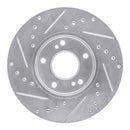 R1 89-99 Infiniti I30 Front Right Drilled & Slotted Silver Brake Rotor