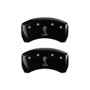 MGP Rear set 2 Caliper Covers Engraved Rear Snake Black finish silver ch