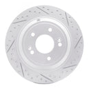 R1 09-20 Genesis G80 Rear Right Drilled & Slotted Geo-Carbon Rotor