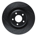 R1 20-25 Ford Explorer Front Left Drilled & Slotted Black Brake Rotor