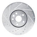 R1 06-20 Lexus GS430 Left Front Drilled & Slotted Silver Brake Rotor
