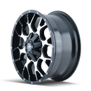 Mayhem 8015 Warrior 20x9 / 8x165.1 BP / 18mm Offset / 124.1mm Hub Gloss Black Milled Wheel
