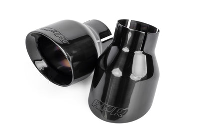 APR Double-Walled 4in Slash-Cut Tips - Polished Diamond Black - Set of 2