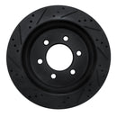 R1 18-21 Ford F-150 Front & Rear Drilled & Slotted Black Brake Rotor Set
