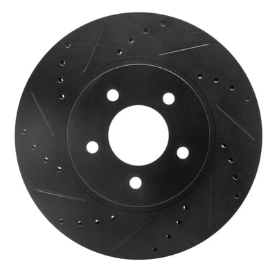 R1 05-12 Ford Escape Front Left Drilled & Slotted Black Brake Rotor