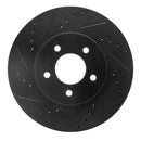 R1 05-12 Ford Escape Front Left Drilled & Slotted Black Brake Rotor