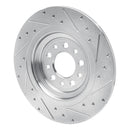 R1 14-23 Jeep Cherokee Rear Left Drilled & Slotted Silver Brake Rotor