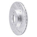 R1 89-99 Infiniti I30 Front Right Drilled & Slotted Silver Brake Rotor