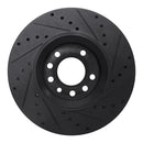 R1 03-11 Cadillac BLS (Mexico) Front Left Drilled & Slotted Black Brake Rotor