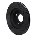 R1 87-90 Acura Legend Front Left Drilled & Slotted Black Brake Rotor