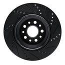 R1 14-16 Maserati Ghibli Rear Left Drilled & Slotted Black Brake Rotor
