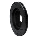 R1 06-20 Lexus ES300H Front Left Drilled & Slotted Black Brake Rotor