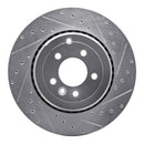 R1 10-13 Land Rover Range Rover Sport Rear Right Drilled & Slotted Silver Brake Rotor
