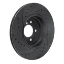 R1 05-08 BMW 760I Rear Right Drilled & Slotted Black Brake Rotor