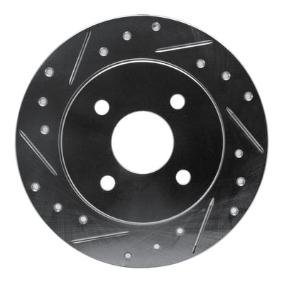 R1 91-98 Saturn SW1 Rear Left Drilled & Slotted Silver Brake Rotor
