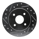 R1 91-98 Saturn SW1 Rear Left Drilled & Slotted Silver Brake Rotor