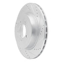 R1 08-15 Mitsubishi Lancer Rear Drilled & Slotted Silver Brake Rotor Set