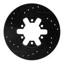 R1 82-85 Nissan 720 Datsun Front Left Drilled & Slotted Black Brake Rotor