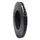 R1 09-11 Cadillac STS Front Left Drilled & Slotted Black Brake Rotor