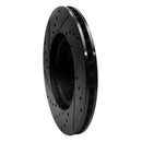R1 17-23 Subaru Impreza Front Right Drilled & Slotted Black Brake Rotor