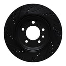 R1 20-25 Land Rover Defender 90 Rear Right Drilled & Slotted Black Brake Rotor