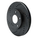 R1 00-24 Chrysler SEBRING Front Left Drilled & Slotted Black Brake Rotor