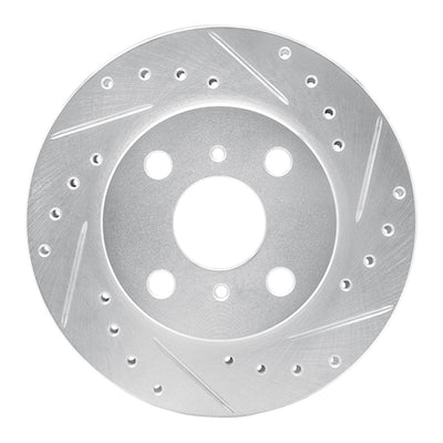 R1 86-89 Toyota Celica Front Right Drilled & Slotted Silver Brake Rotor