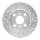 R1 86-89 Toyota Celica Front Right Drilled & Slotted Silver Brake Rotor