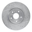 R1 10-13 Suzuki Kizashi Front Left Drilled & Slotted Silver Brake Rotor