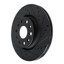 R1 18-25 Jeep Gladiator Front Right Drilled & Slotted Black Brake Rotor